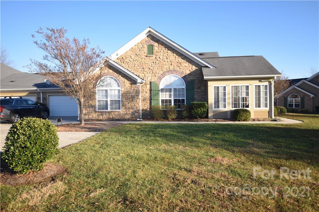 Well-designed ranch home with incredible convenience to shops, schools, parks, I-485. Available to rent 12/22/2022. Furnace, Air Conditioner, Refrigerator installed 2018; Oven, dishwasher, light fixtures installed 2019. Interior painted 2020 by previous owner. No carpet in house, flooring is wood or tile. Great storage and closet spaces. Natural light infuses the sunroom and office. Split bedroom plan with another room that could be bedroom if a wardrobe dresser were used (no closet). Community has a clubhouse, swimming pool, sidewalks, and wide lawn open area. This home is leased through Robin Faison Property Management. Landlord is related to property manager. HOA dues cover water, sewer, lawn maintenance, exterior maintenance, pool, club