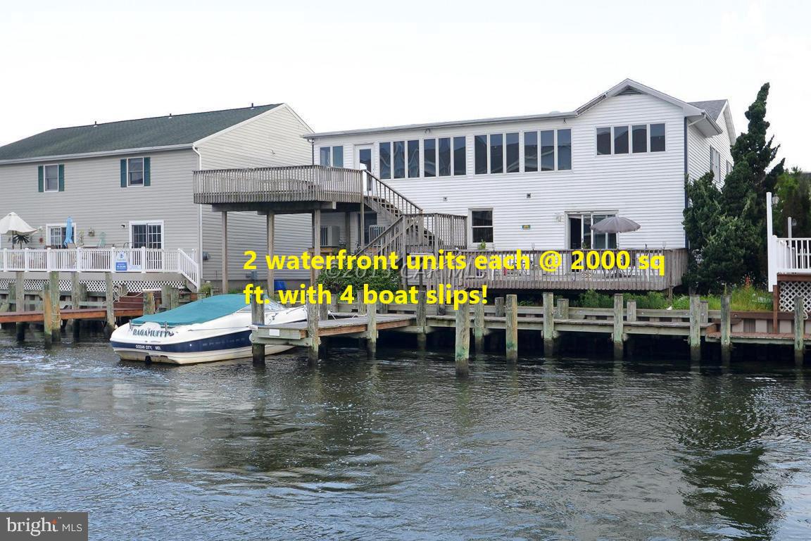 Unique waterfront property.  2 huge 2000 sq. ft. +- canal front units. Each offers large decks overl